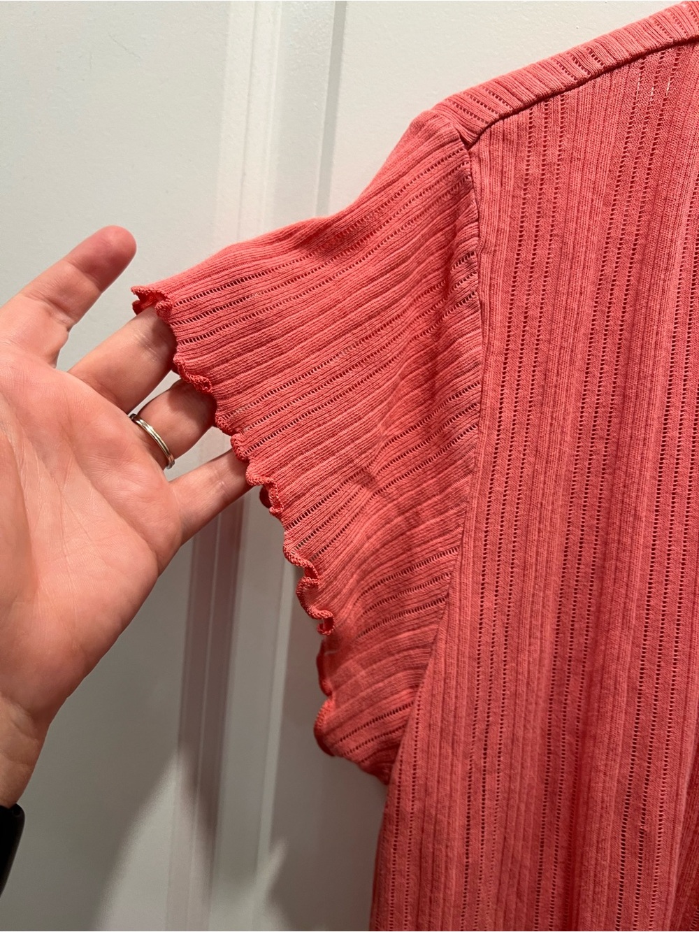 Pact Pointelle Rib Button Front Top - Picture 4 of 7